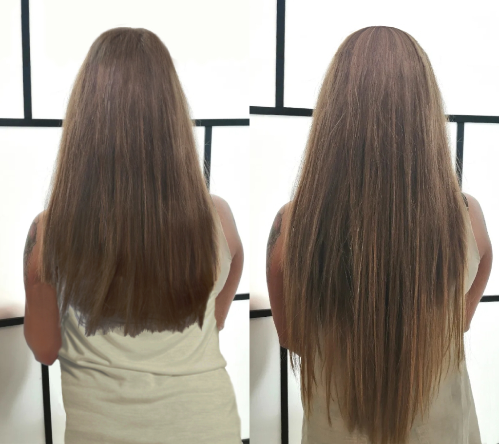 Predlžovanie vlasov - pred a po 01 - THE Irina Tóth